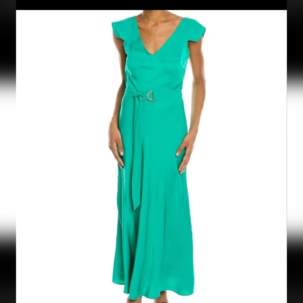 Ted Baker Noemi D-Ring Belt Midi Dress Size 1 Green